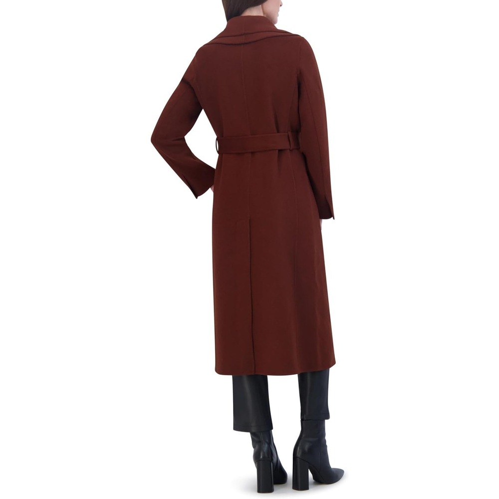 TAHARI Women's Slim Fit Double-Faced Wool Blend Wrap Coat with Tie Belt NEW Tags - Picture 3 of 4